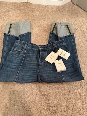 Bottega Veneta Medium Blue Jeans with Contrast Cuffs IT 40: US 4 (S)